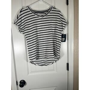 Women’s Magellan SS Pecos RDG ST V NK Black WIDE STRIPE